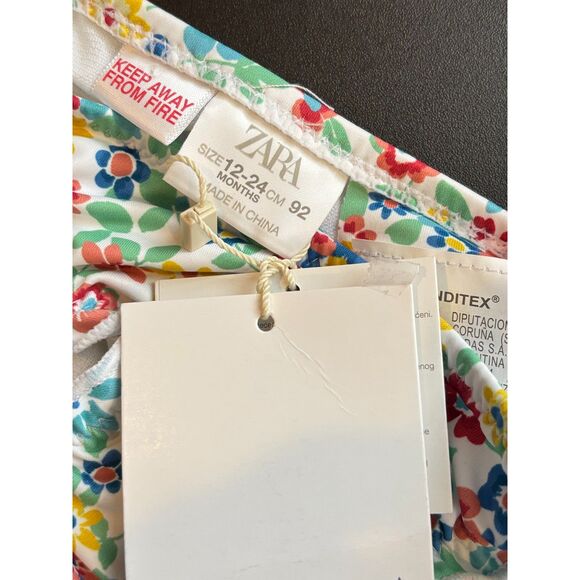 ZARA Floral Swim Diaper Cover Girl Size 12-24 months New with tag UPF 50+ - Picture 7 of 8